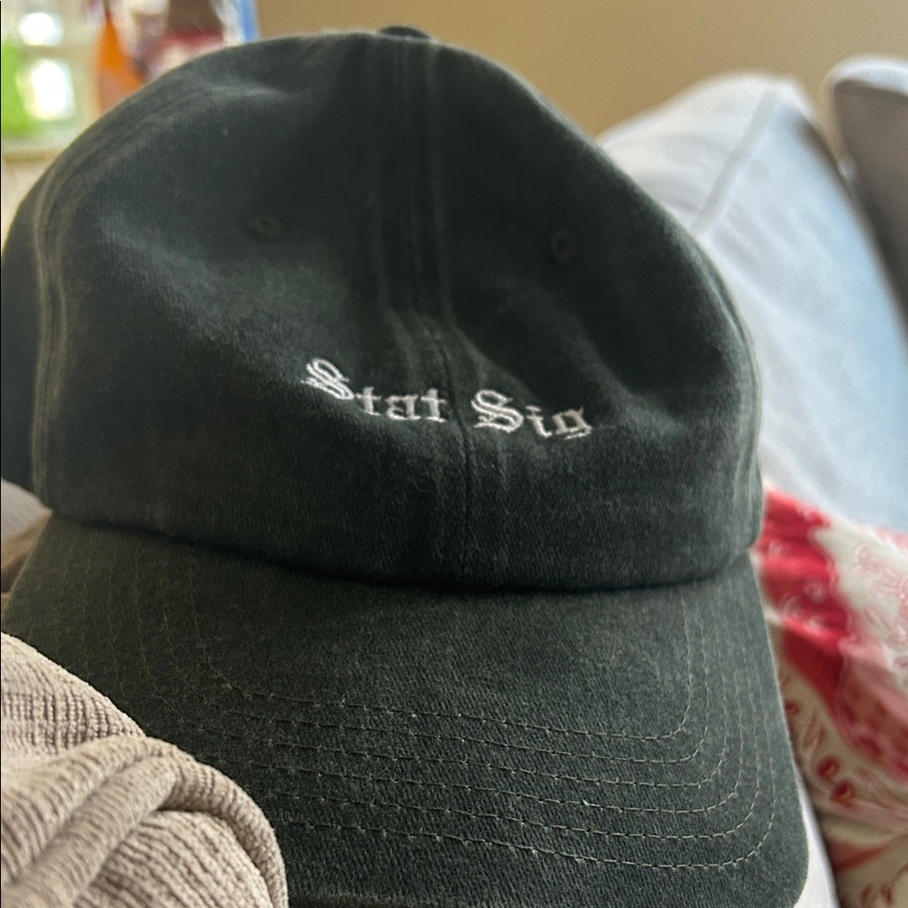Stat Sig Embroidered Cotton Baseball Cap - dark green
